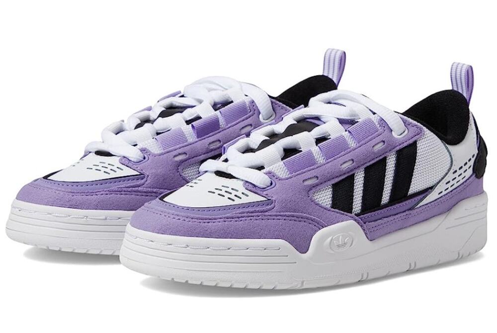 Adidas Originals Big Kids Adi2000 Sneakers Size 5 Purple White Leather NWT